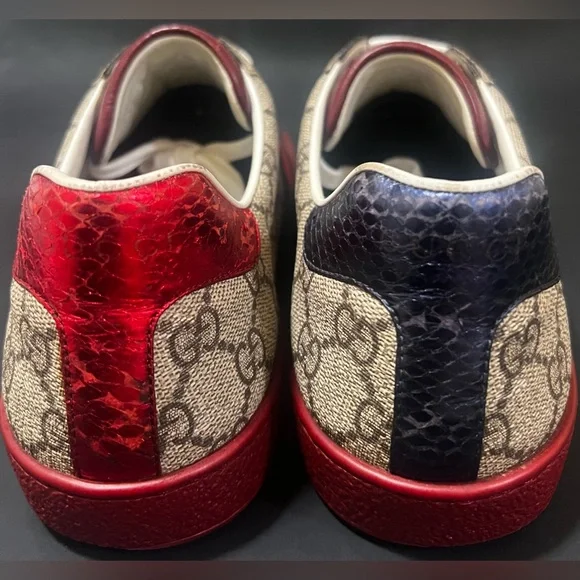 GUCCI ACE GG SUPREME RED SNEAKER | SIZE 8G 9US | 429445 - Picture 5 of 13